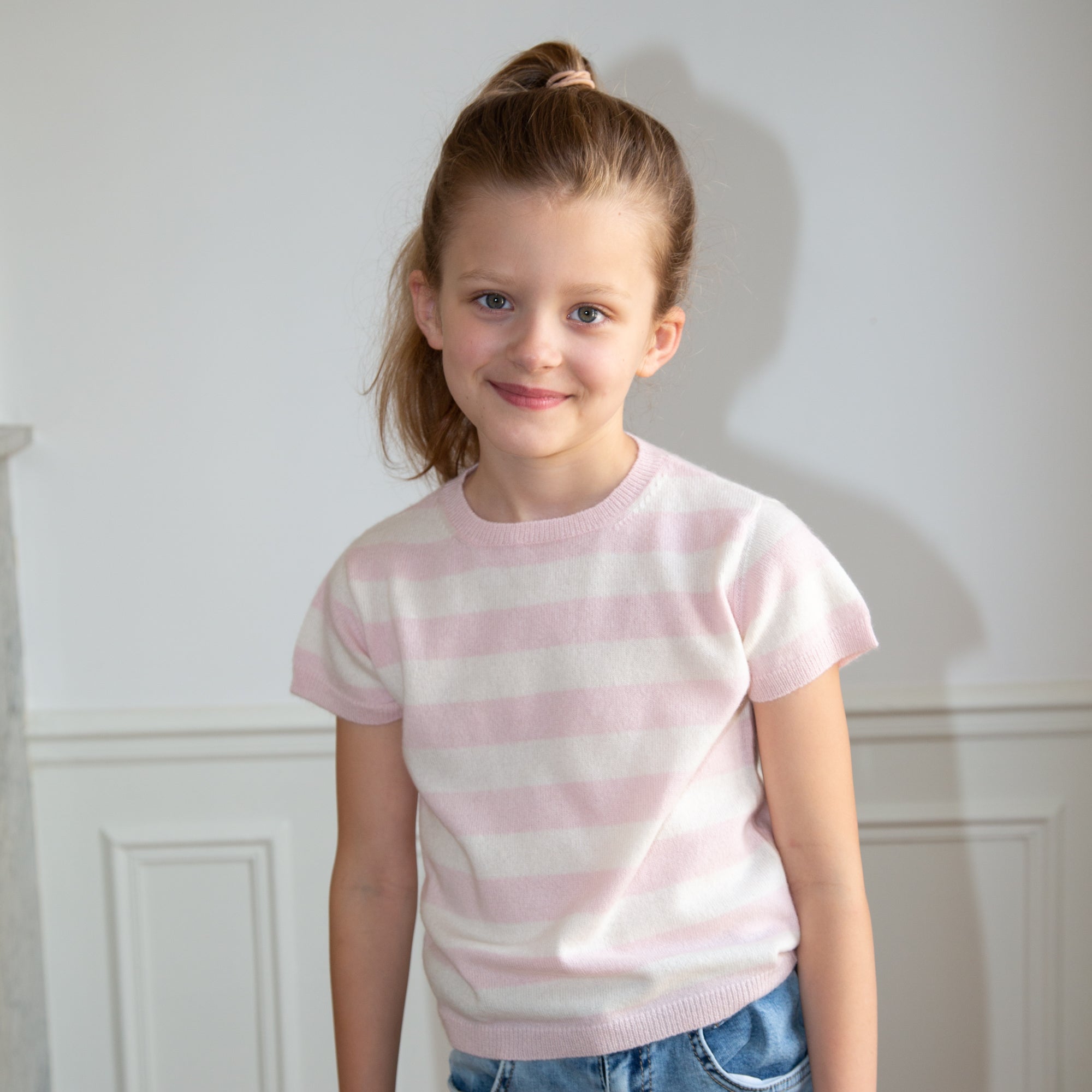 JUDY half-sleeved sweater with stripes