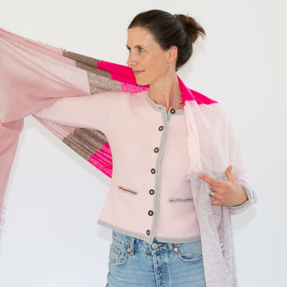 CAMILLE scarf with color block