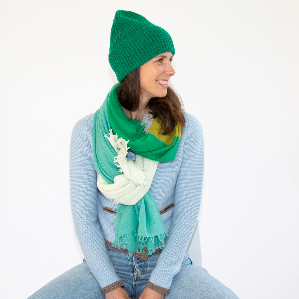 CAMILLE scarf with color block