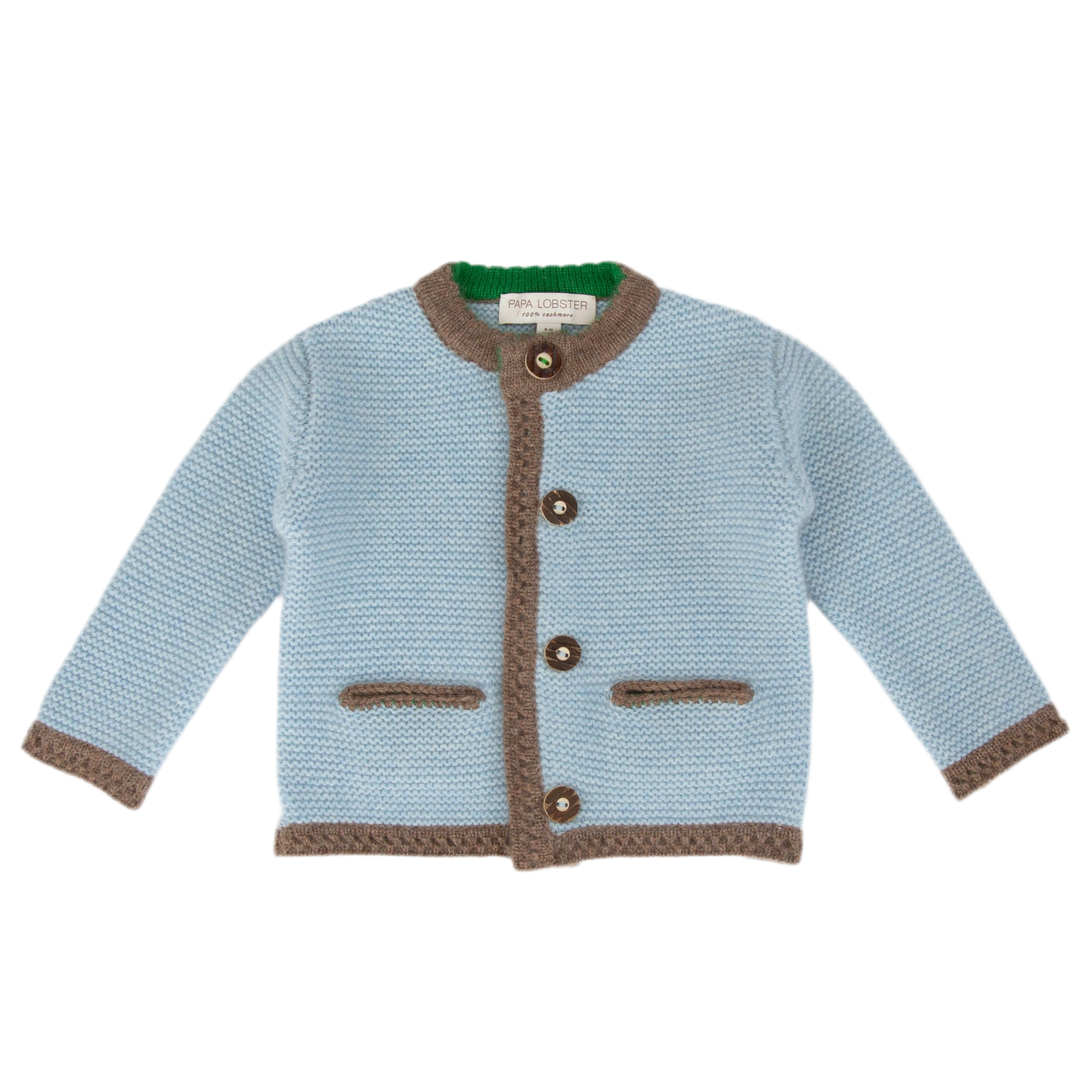 Children's Cashmere Cardigan - Light Blue – Light blue mélange