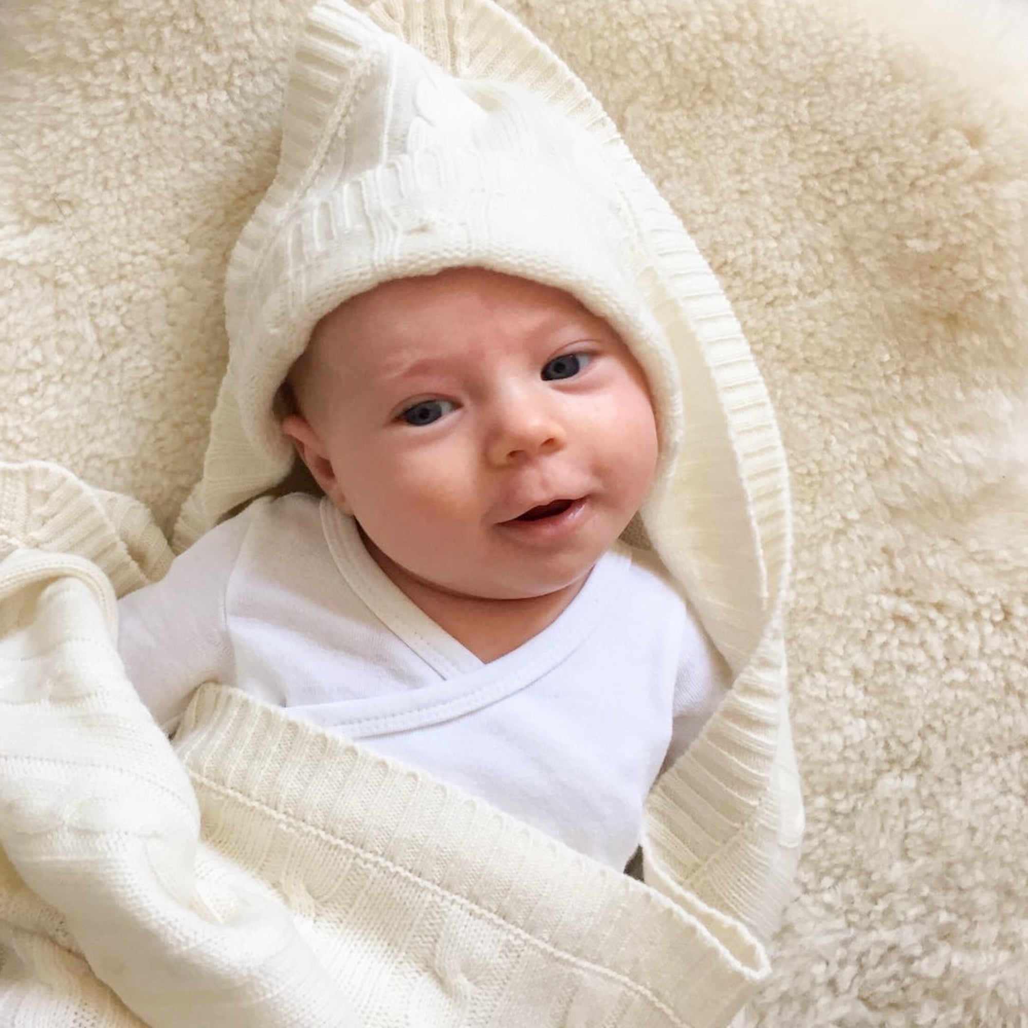 SHILOH cashmere baby blanket with hood