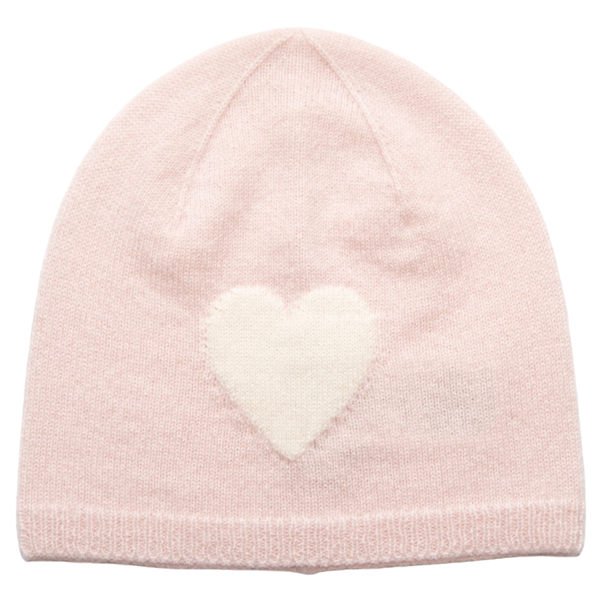 the cashmere project Women\'s Gray 100% Cashmere Knit Beanie Hat AOS Pink heart Cashmere knitted hat for babies and children - rose – Rosé main image 3