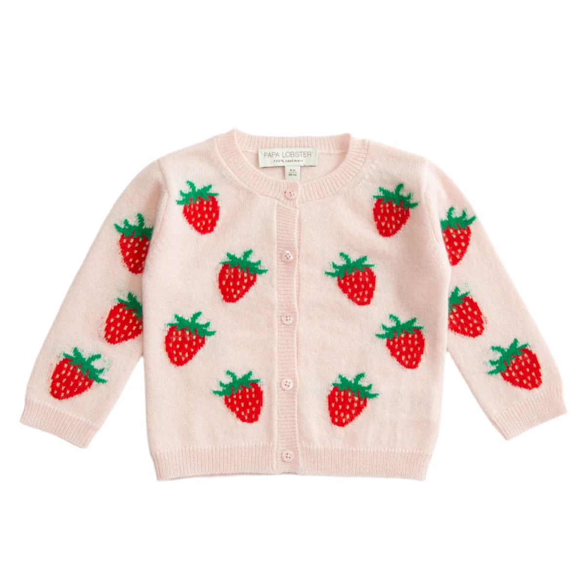 PAPA LOBSTER STRAWBERRY cashmere cardigan for babies & children