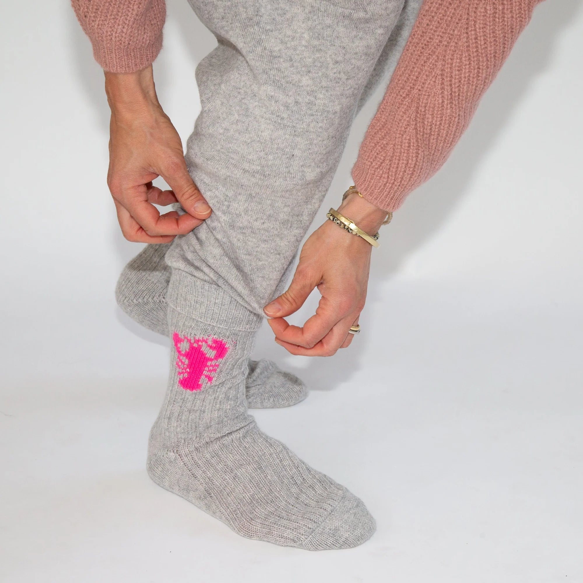 PAPA LOBSTER cashmere socks