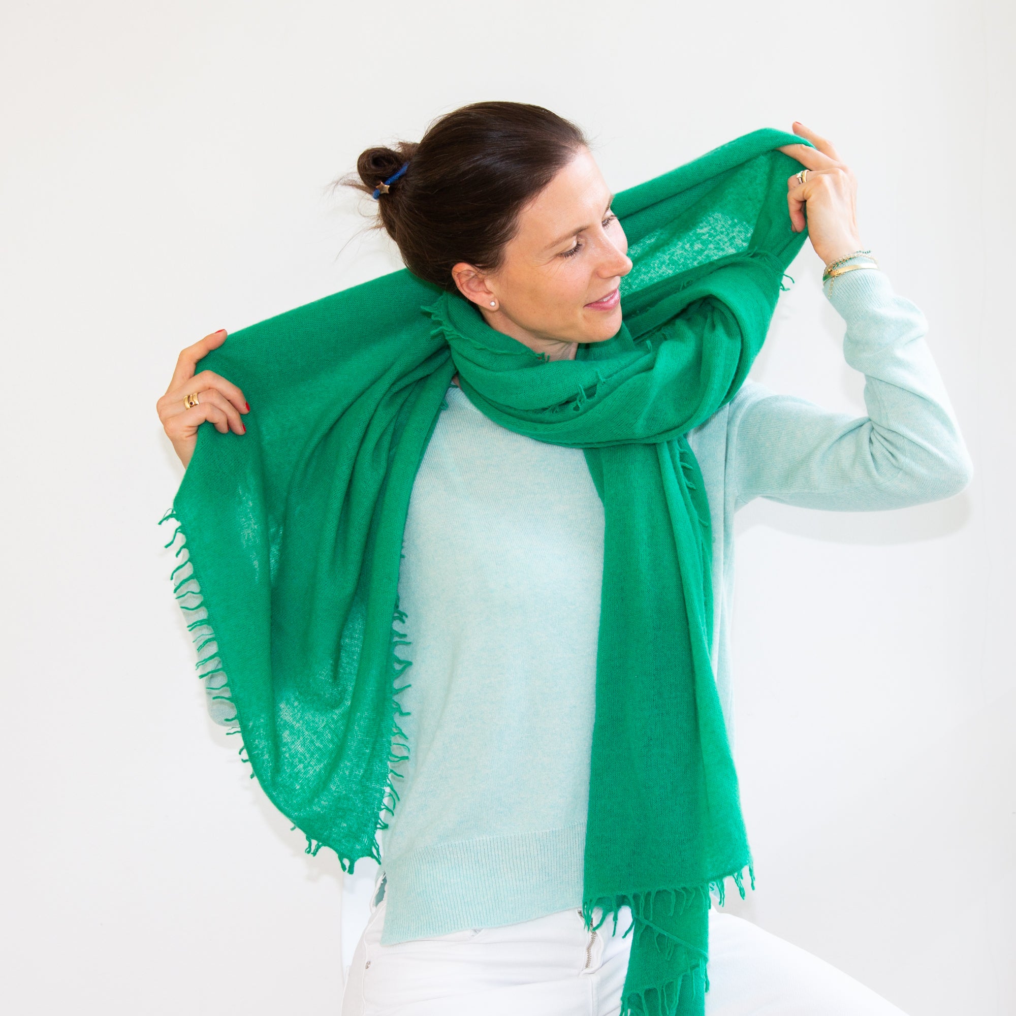 CAMILLE scarf with color block