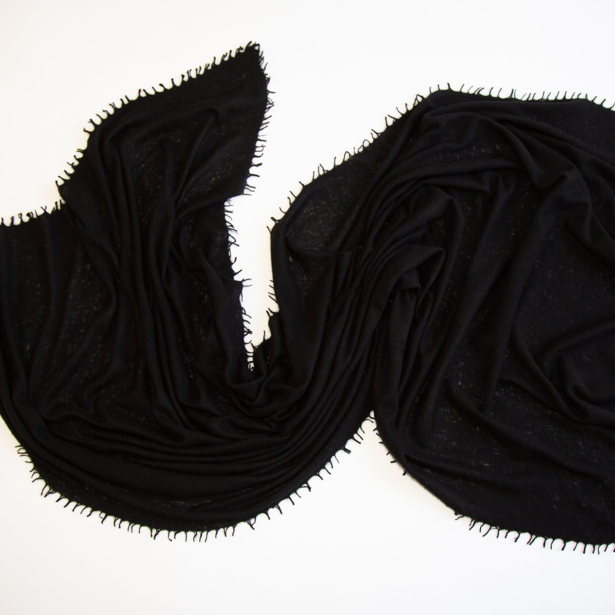 PAPA LOBSTER cashmere scarf CAMILLE - brushed & soft – Black