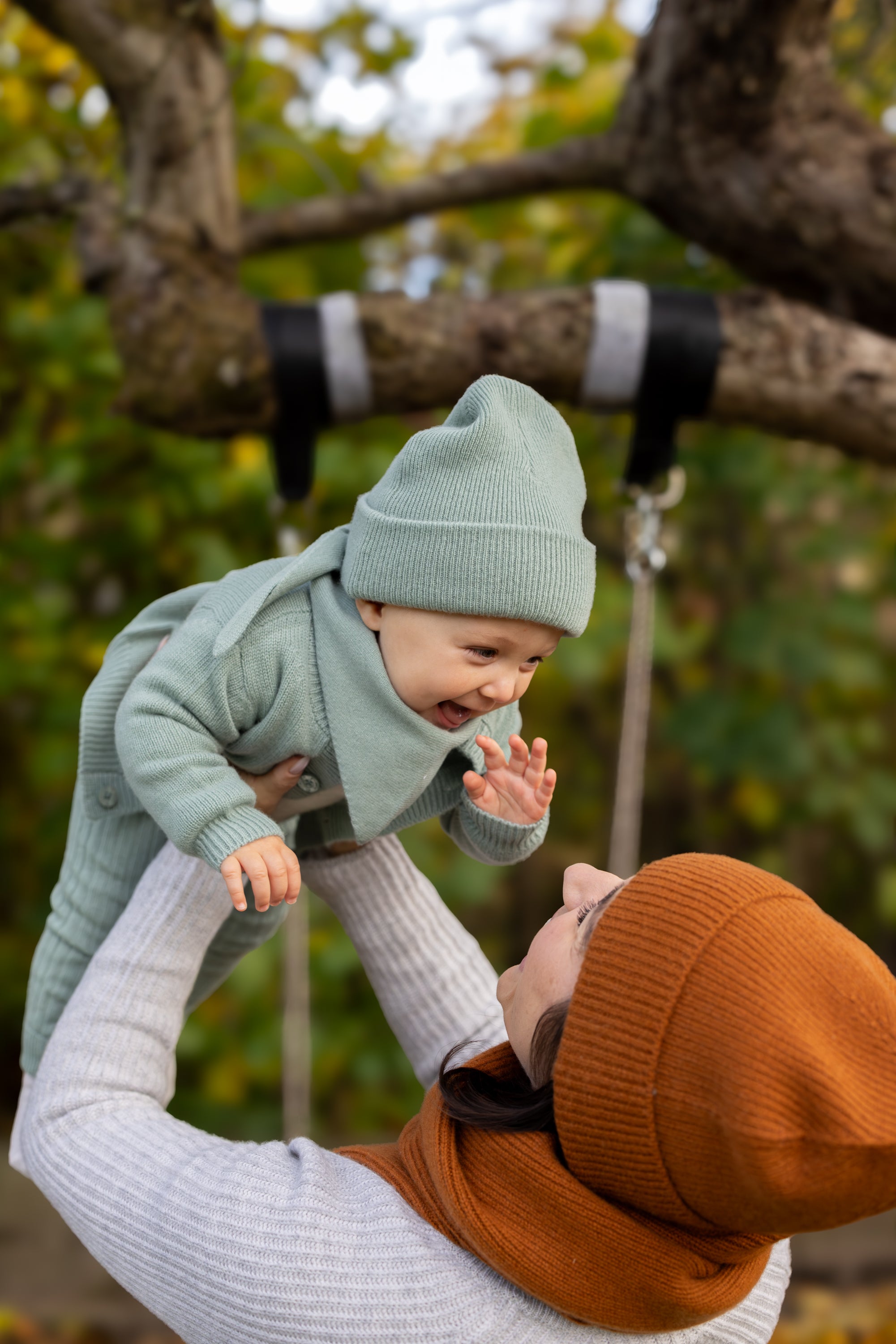 Cashmere beanie hat for babies and children - light gray mélange