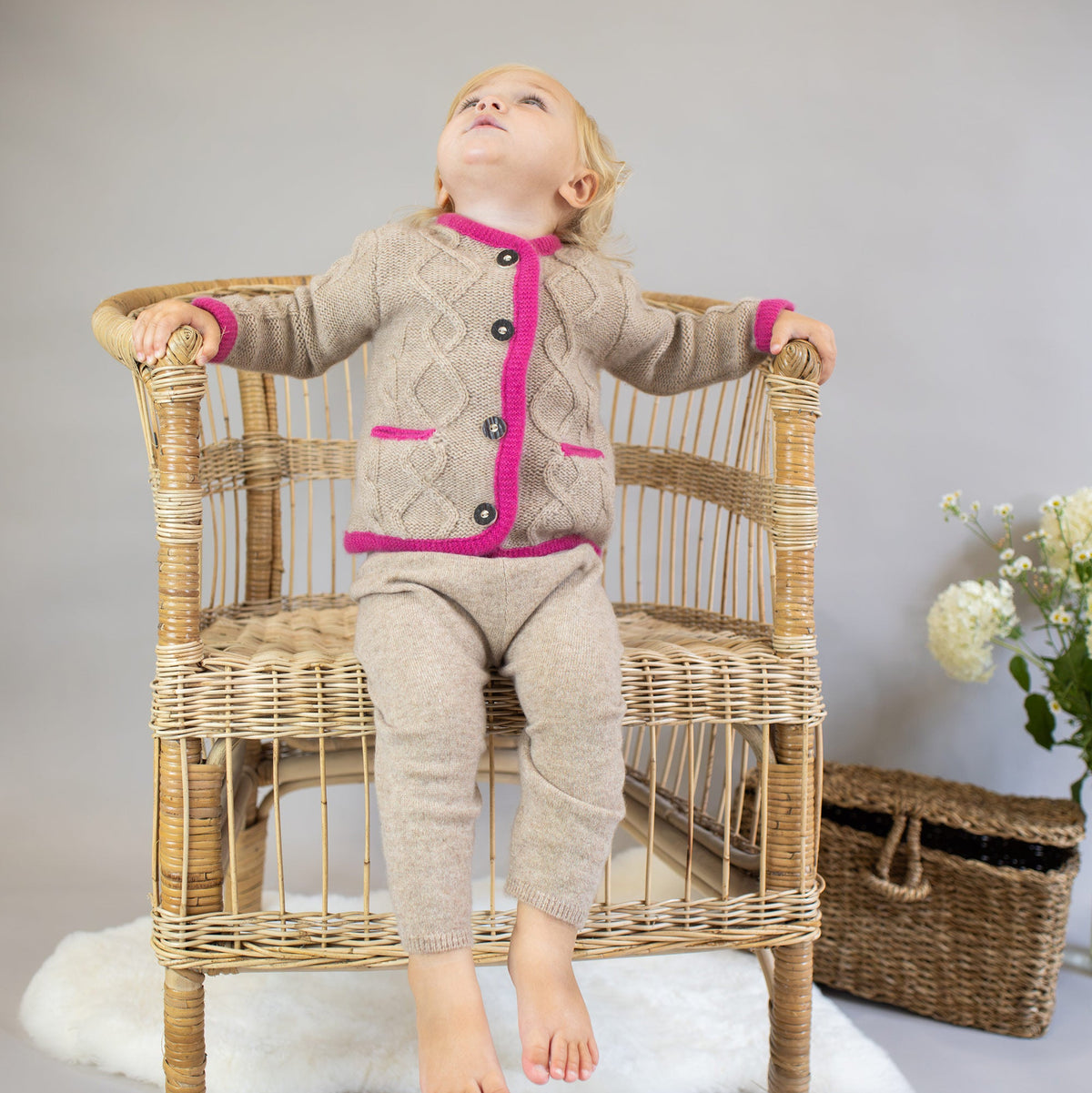 Traditional cardigan MAXI with an Aran pattern