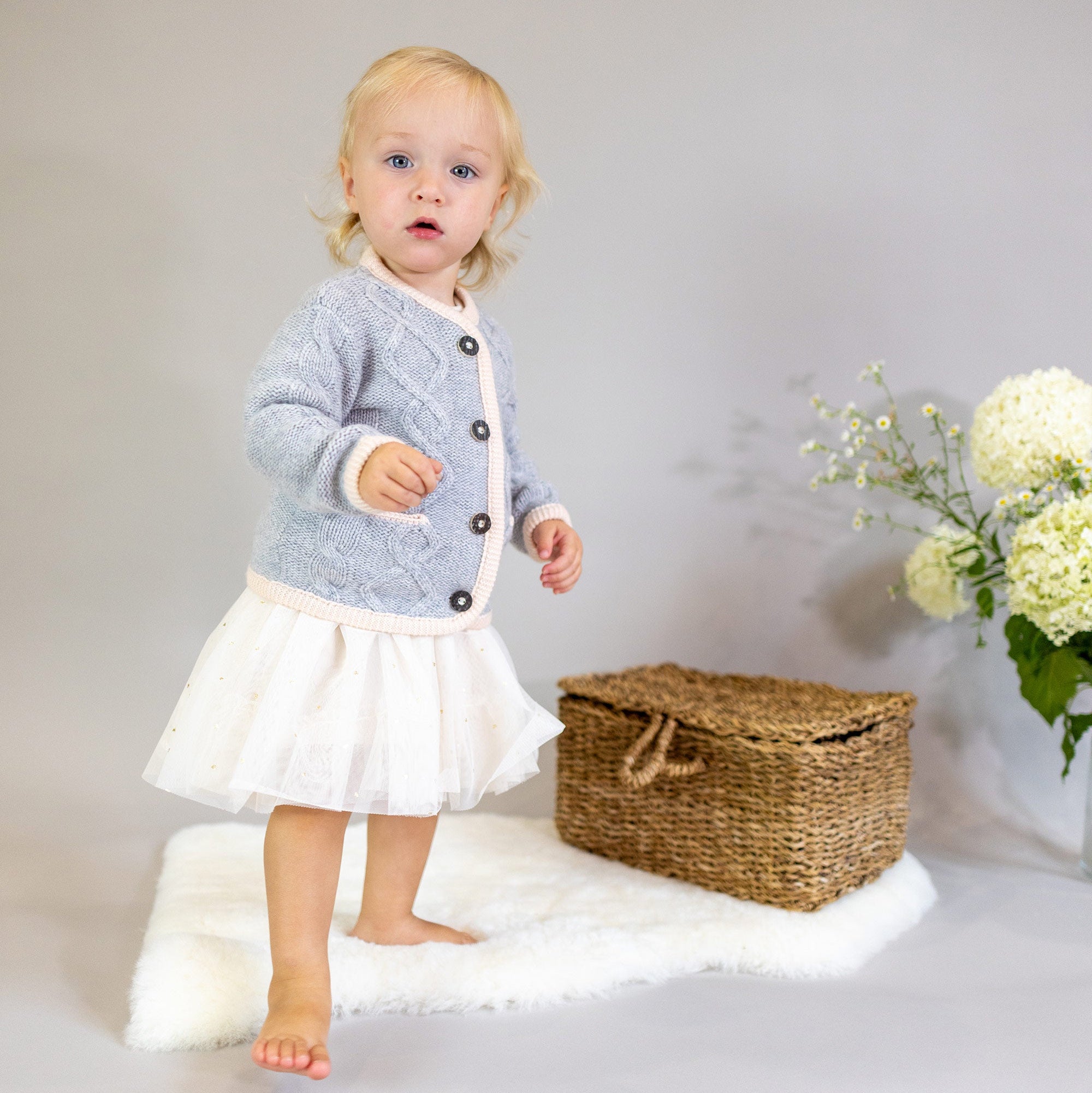 Traditional cardigan MAXI with an Aran pattern
