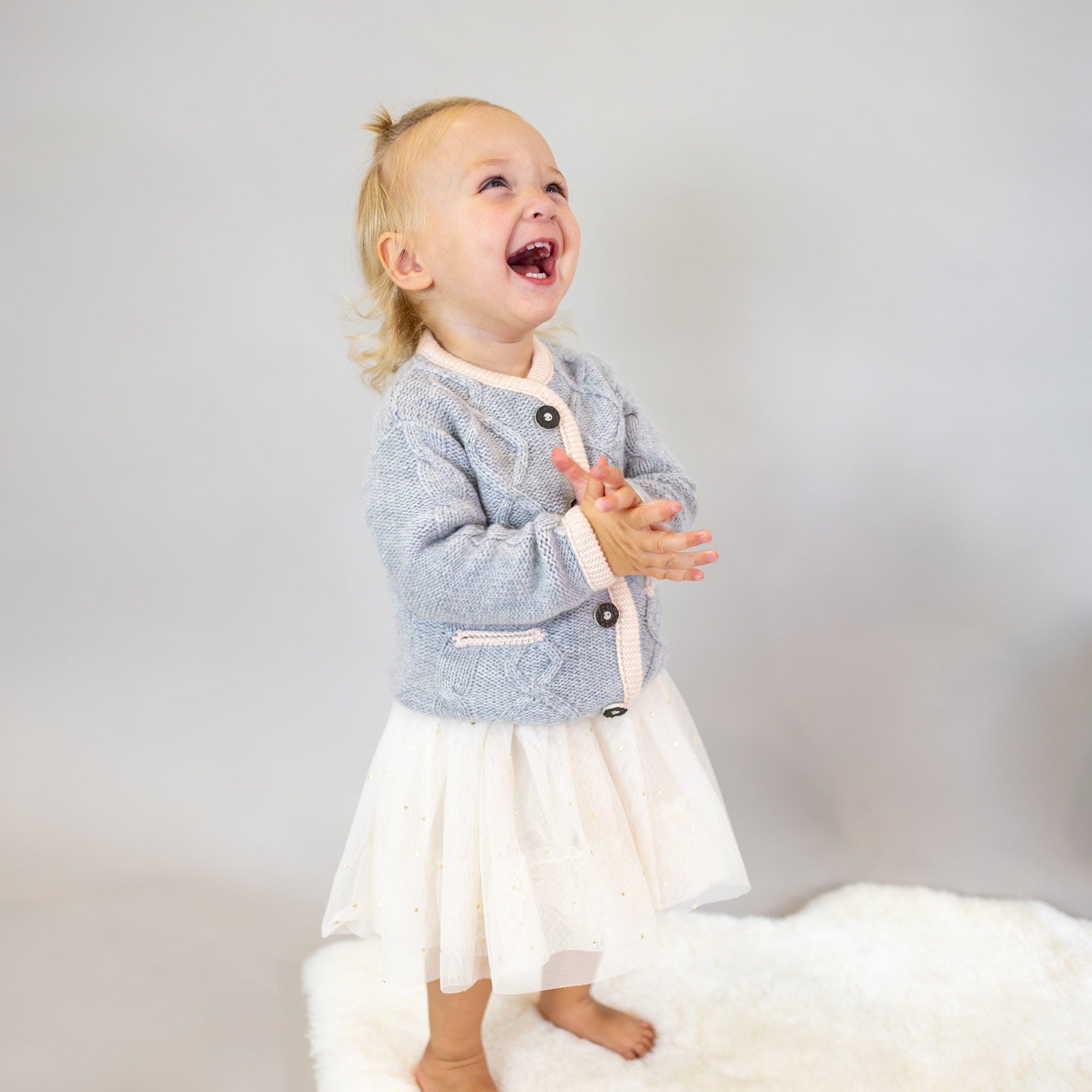 Traditional cardigan MAXI with an Aran pattern