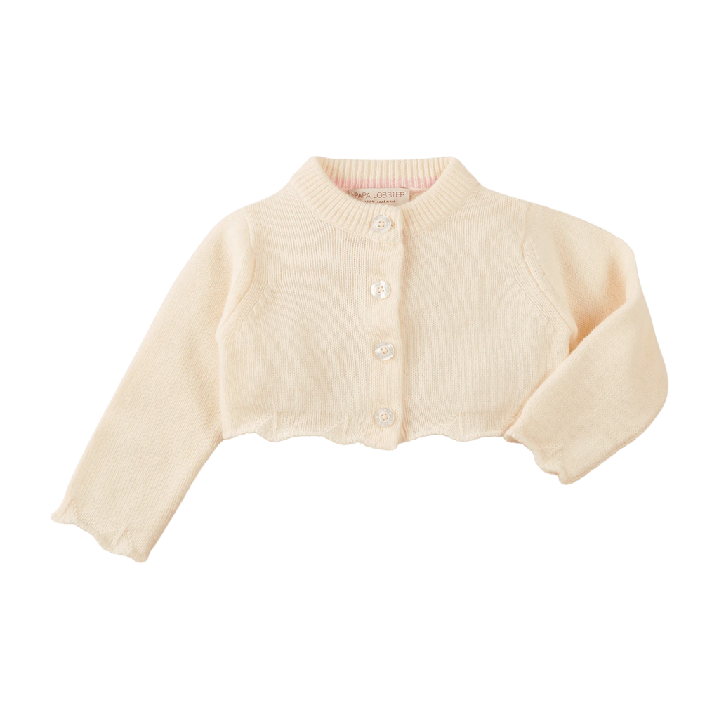 PAPA LOBSTER cashmere cardigan CHRISTA - Kids & Teens – Natural white
