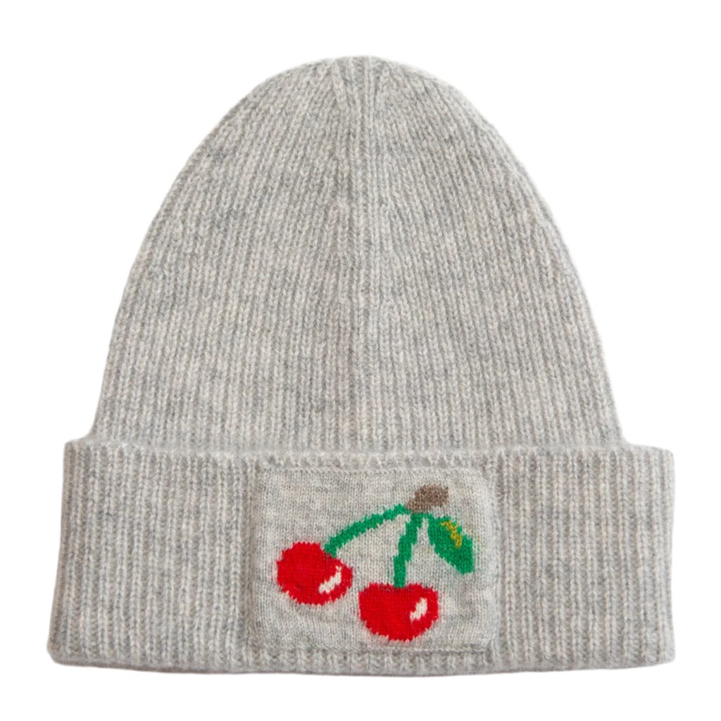 帽子 ac studios Monogram Cherry Beanie Cashmere beanie CHERRY | Kids & Teens | PAPA LOBSTER – Light gray
