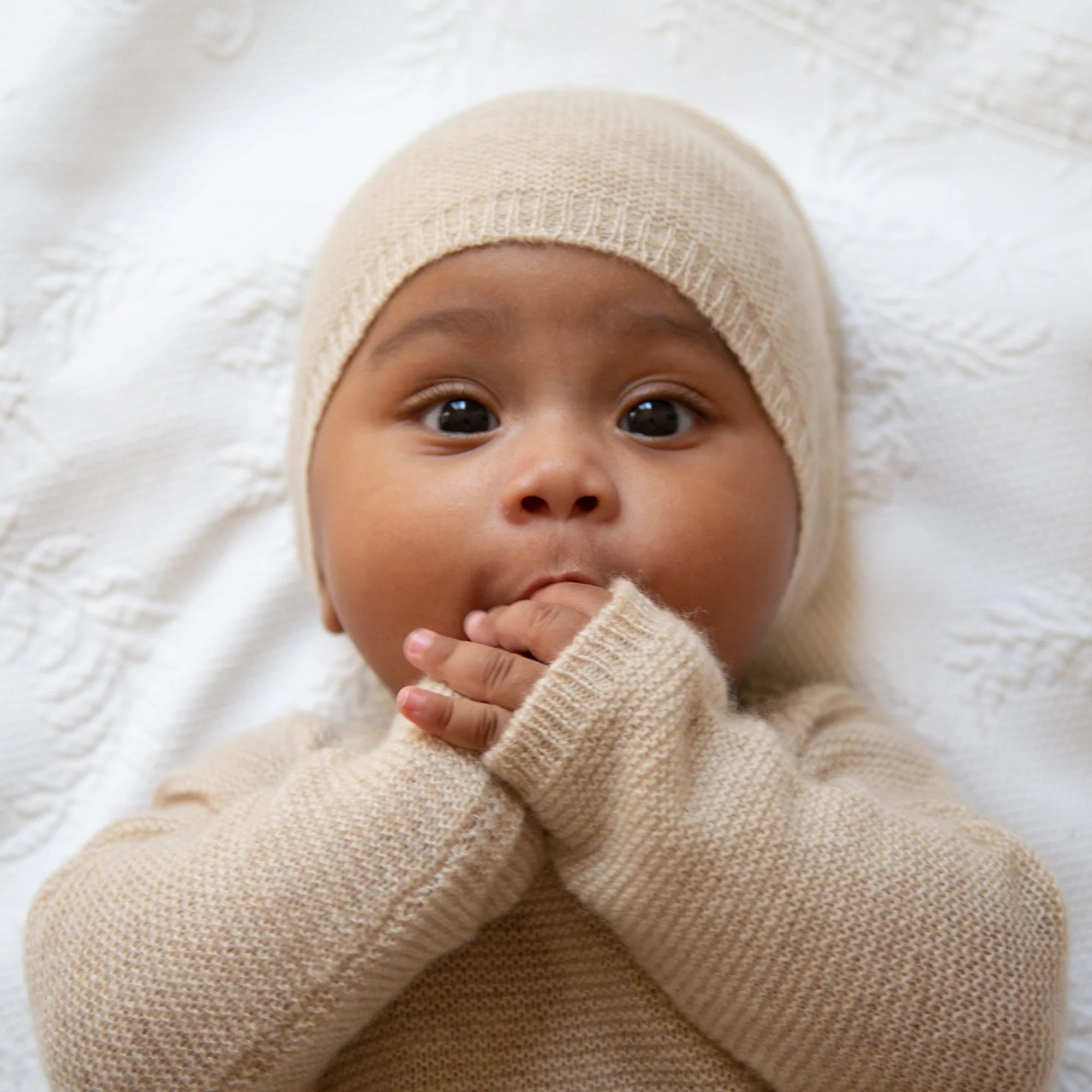 Cashmere knitted hat for babies - allNATURAL beige – allNATURAL Beige
